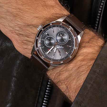  Shop Authentic Tommy Hilfiger Austin Grey Dial Brown Leather Strap Watch for Men - 1791637 - Luxxuri