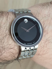  Shop Authentic Movado Esperanza 39mm Black Dial Silver Steel Strap Watch For Men - 0607057 - Luxxuri