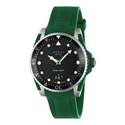  Shop Authentic Gucci Dive Black Dial Green Rubber Strap Watch For Men - YA136310 - Luxxuri