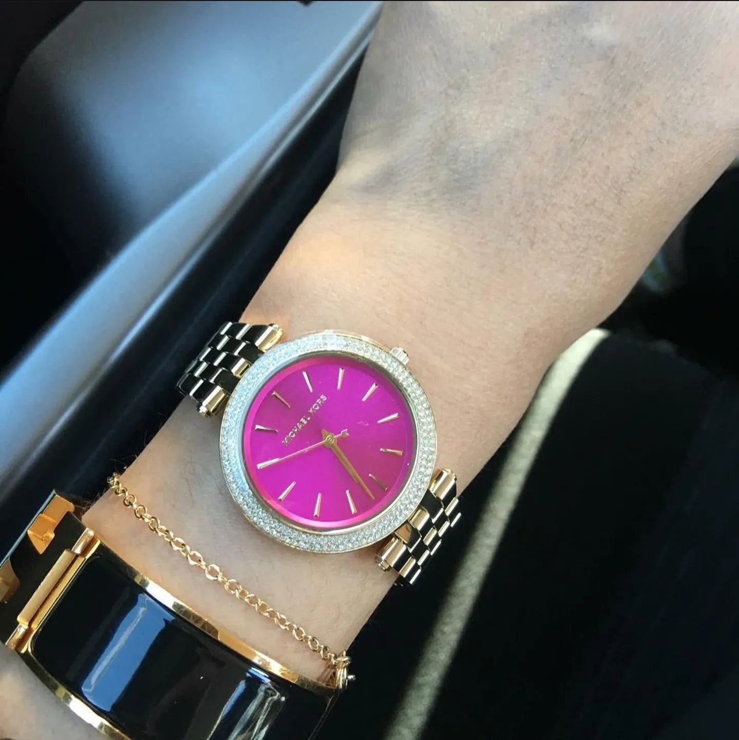  Shop Authentic Michael Kors Darci Pink Dial Gold Steel Strap Watch for Women - MK3444 - Luxxuri