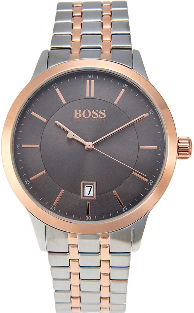  Shop Authentic Hugo Boss Classic Grey Dial Two Tone Steel Strap Watch for Men - 1513688 - Luxxuri