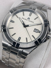  Shop Authentic Maurice Lacroix Aikon Date White Dial Silver Steel Strap Watch for Men - AI1008-SS002-131-1 - Luxxuri