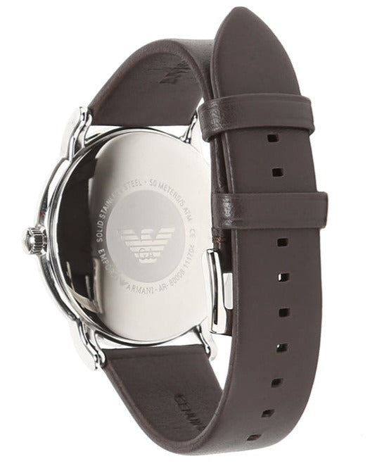  Shop Authentic Emporio Armani Kappa Quartz Black Dial Brown Leather Strap Watch For Men - AR80008 - Luxxuri