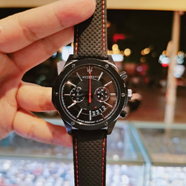  Shop Authentic Maserati Circuito Black Dial Black Leather Strap Watch For Men - R8871627004 - Luxxuri