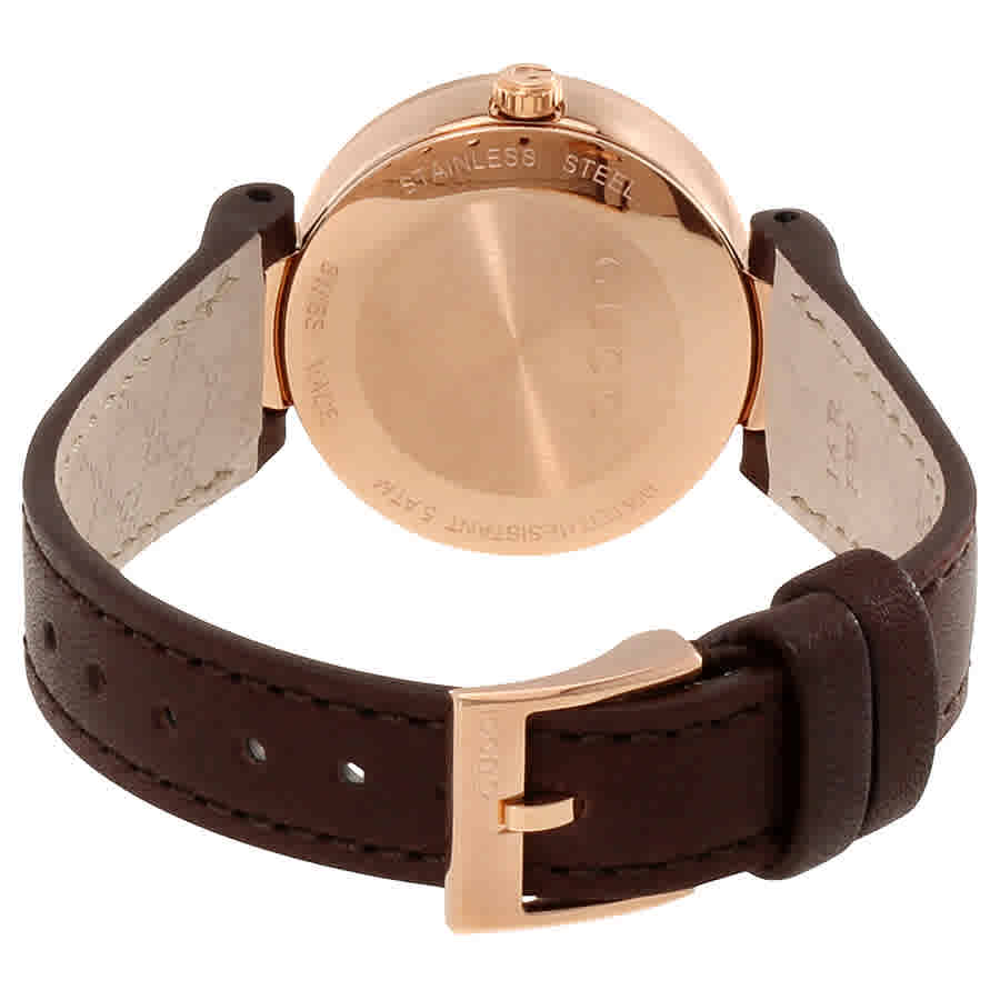  Shop Authentic Gucci G Interlocking Mother of Pearl Dial Brown Leather Strap Watch For Women - YA133516 - Luxxuri