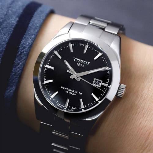  Shop Authentic Tissot Gentleman Powermatic 80 Silicium Black Dial Silver Steel Strap Watch For Men - T127.407.11.051.00 - Luxxuri
