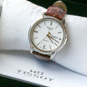  Shop Authentic Tissot Automatics III Steel White Dial Brown Leather Strap Watch For Men - T065.430.16.031.00 - Luxxuri