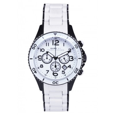  Shop Authentic Marc Jacobs Rock Chronograph White Dial White Silicone Strap Watch for Women - MBM2574 - Luxxuri