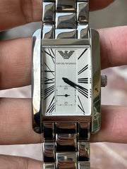  Shop Authentic Emporio Armani Classic White Dial Silver Steel Strap Watch For Men - AR0145 - Luxxuri