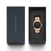  Shop Authentic Daniel Wellington Iconic Link Black Dial Rose Gold Steel Strap Watch for Women - DW00100210 - Luxxuri