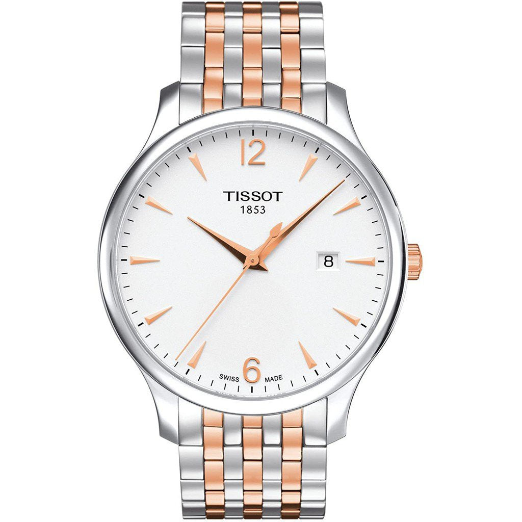 Shop Authentic Tissot T Classic Tradition Lady White Dial Two Tone Steel Strap Watch For Women - T063.210.22.037.01 - Luxxuri
