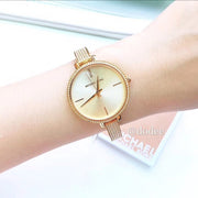  Shop Authentic Michael Kors Jaryn Quartz Gold Dial Gold Steel Strap Watch For Women - MK3784 - Luxxuri