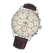  Shop Authentic Tommy Hilfiger Gavin Chronograph White Dial Brown Leather Strap Watch for Men - 1791467 - Luxxuri