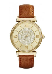  Shop Authentic Michael Kors Catlin Champagne Dial Brown Leather Strap Watch for Women - MK2375 - Luxxuri