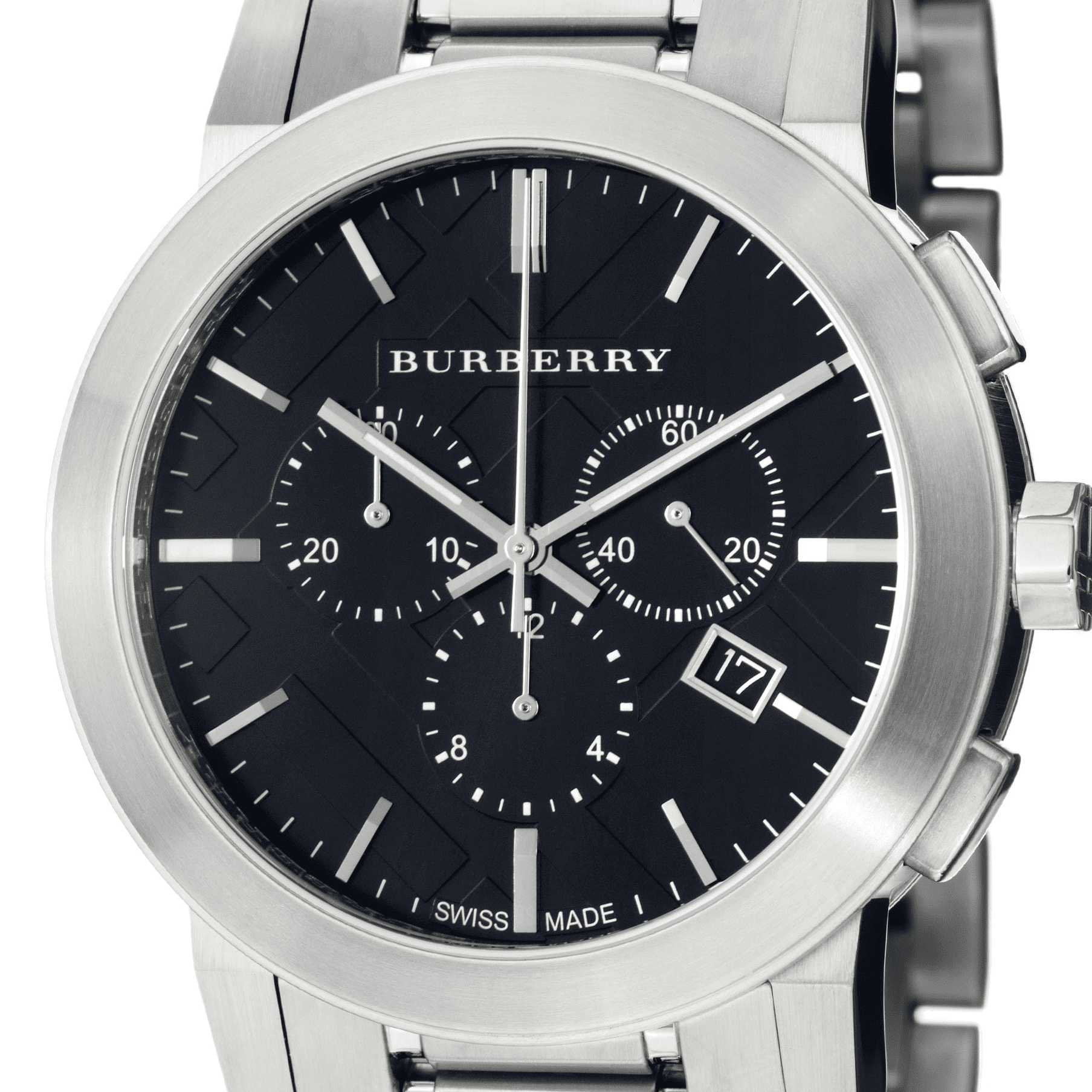 Shop Authentic Burberry The City Black Dial Silver Steel Strap Watch for Men - BU9351 - Luxxuri