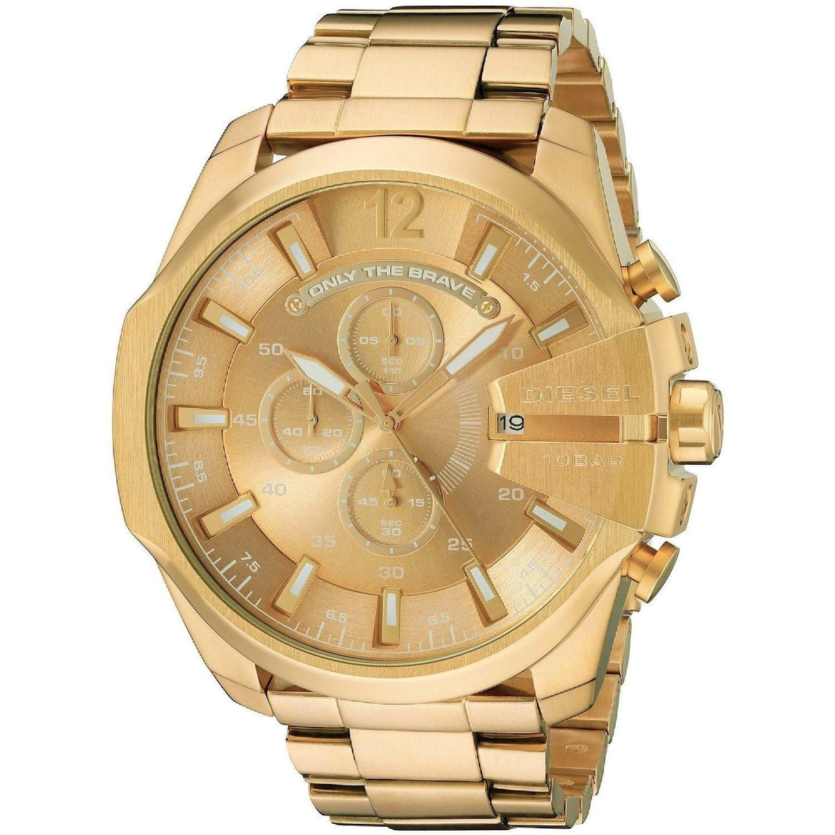  Shop Authentic Diesel Mega Chief Gold Dial Gold Steel Strap Watch For Men - DZ4360 - Luxxuri