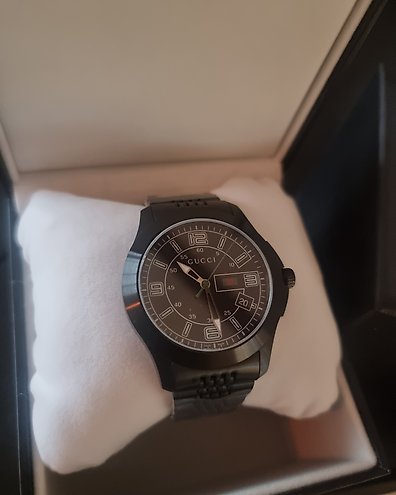  Shop Authentic Gucci G Timeless Black Dial Black Steel Strap Watch For Men - YA126202 - Luxxuri