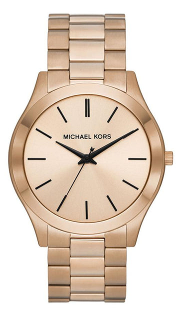  Shop Authentic Michael Kors Slim Runway Three-Hand Gold Dial Gold Steel Strap Watch for Women - MK9122 - Luxxuri