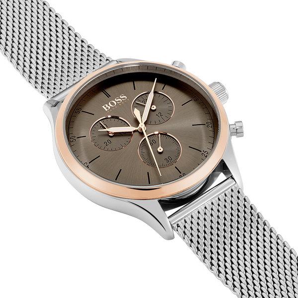  Shop Authentic Hugo Boss Companion Chronograph Grey Dial Silver Mesh Bracelet Watch For Men - 1513549 - Luxxuri