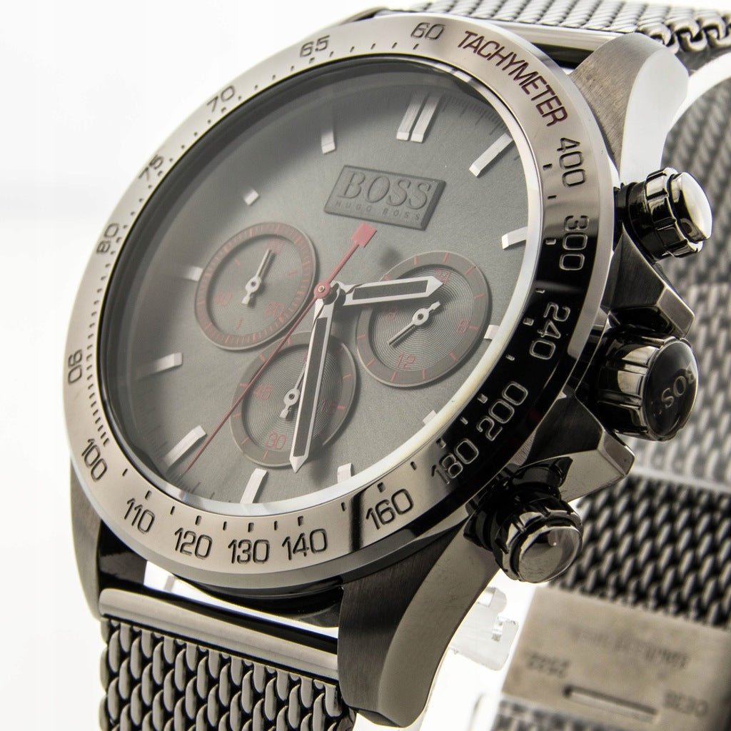  Shop Authentic Hugo Boss Ikon Grey Dial Grey Mesh Bracelet Watch for Men - 1513443 - Luxxuri