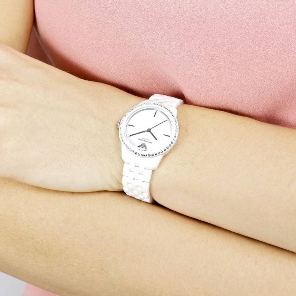  Shop Authentic Emporio Armani Ceramic White Dial White Ceramic Bracelet Watch For Women - AR1477 - Luxxuri