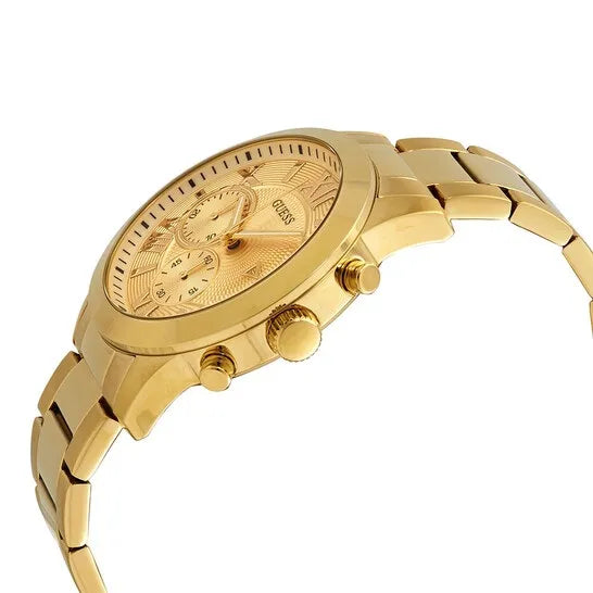  Shop Authentic Guess Atlas Chronograph Gold Dial Gold Steel Strap Watch For Men - W0668G4 - Luxxuri