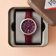  Shop Authentic Fossil Jacqueline Burgundy Dial Burgundy Leather Strap Watch for Women  - ES4099 - Luxxuri