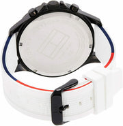  Shop Authentic Tommy Hilfiger Bank Chronograph White Dial White Rubber Strap Watch for Men - 1791723 - Luxxuri