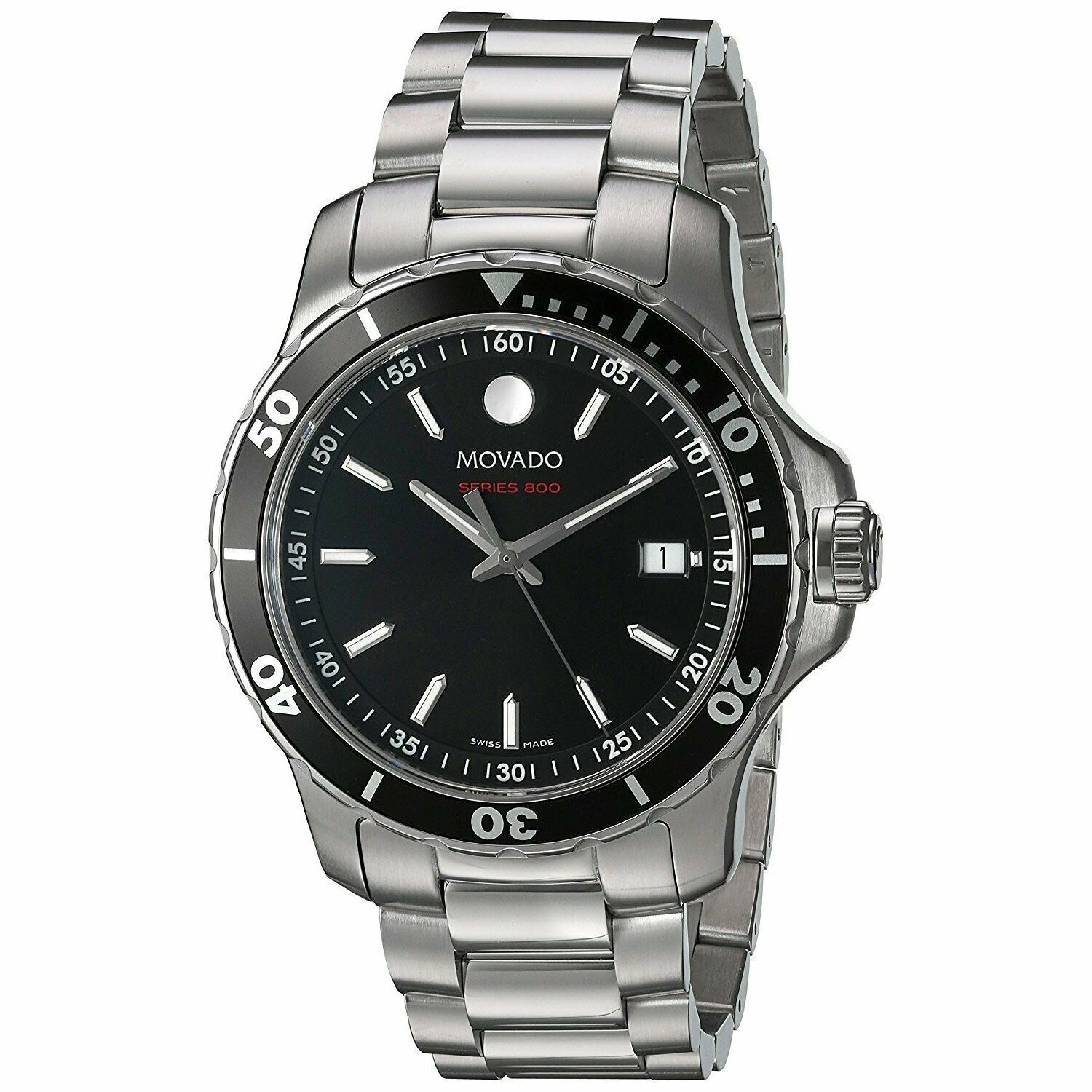 Shop Authentic Movado Series 800 Black Dial Silver Steel Strap Watch For Men - 2600135 - Luxxuri