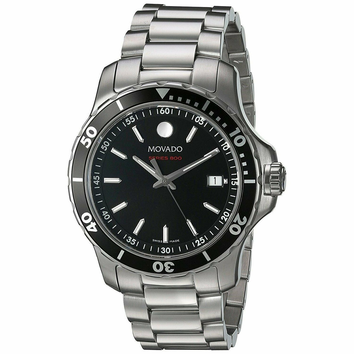  Shop Authentic Movado Series 800 Black Dial Silver Steel Strap Watch For Men - 2600135 - Luxxuri