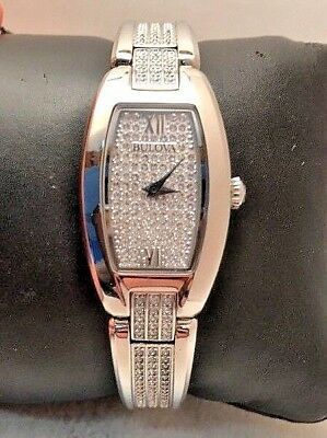 Shop Authentic Bulova Crystal Collection Silver Dial Silver Steel Strap Watch for Women - 96L235 - Luxxuri
