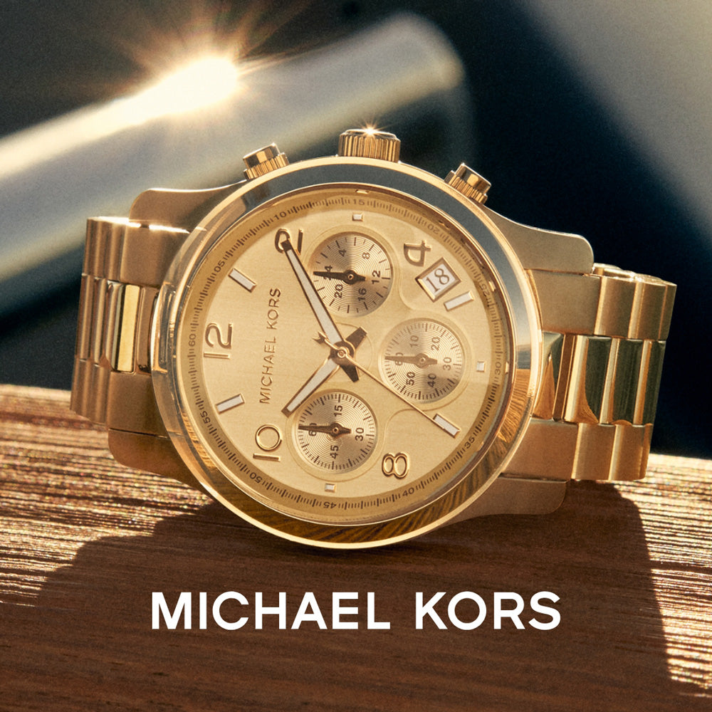  Shop Authentic Michael Kors Runway Chronograph Gold Dial Gold Steel Strap Watch For Women - MK7323 - Luxxuri