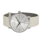  Shop Authentic Calvin Klein Post Minimal Silver Dial White Leather Strap Watch for Men - K7621126 - Luxxuri
