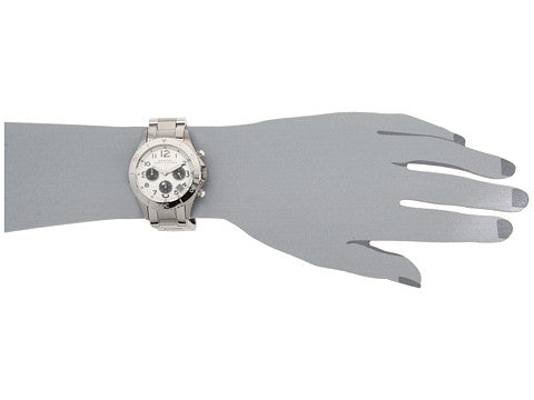  Shop Authentic Marc Jacobs Marc Chronograph Silver Dial Silver Steel Strap Watch for Men - MBM3155 - Luxxuri