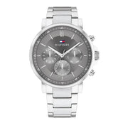  Shop Authentic Tommy Hilfiger Tyson Chronograph Grey Dial Silver Steel Strap Watch For Men - 1710604 - Luxxuri