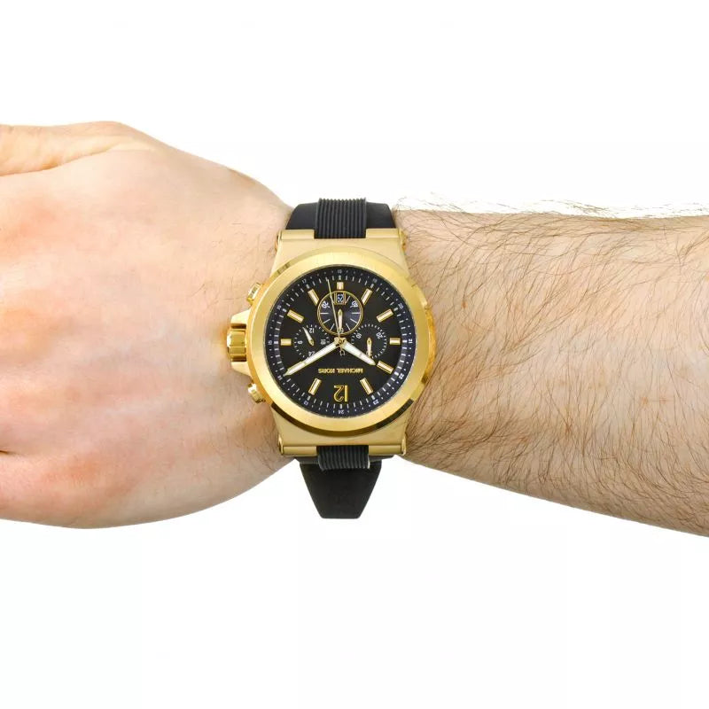  Shop Authentic Michael Kors Dylan Chronograph Black Dial Black Rubber Strap Watch for Men - MK8445 - Luxxuri