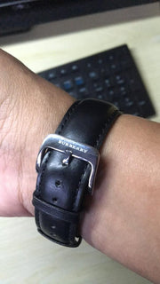  Shop Authentic Burberry The Classic Horseferry Beige Dial Black Leather Strap Watch for Men - BU10000 - Luxxuri