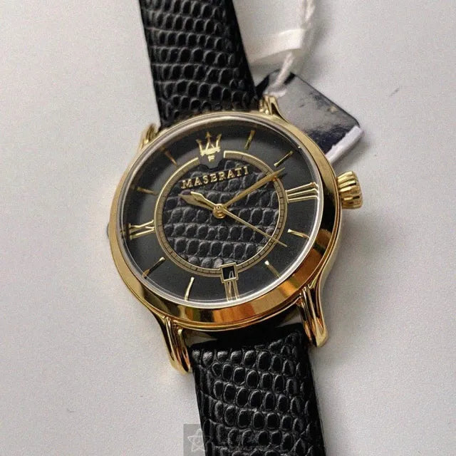  Shop Authentic Maserati Epoca Black Dial Black Leather Strap Watch For Women - R8851118501 - Luxxuri