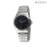  Shop Authentic Gucci G Timeless Diamonds Black Dial Silver Steel Strap Watch For Women - YA126408 - Luxxuri