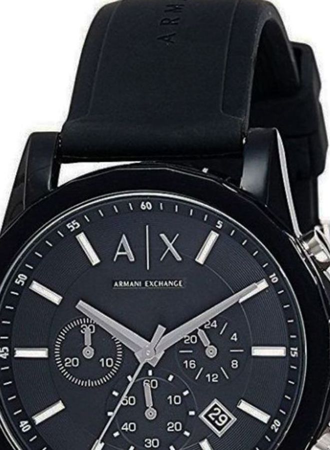  Shop Authentic Armani Exchange Outerbanks Chronograph Black Dial Black Silicone Strap Watch For Men - AX1326 - Luxxuri
