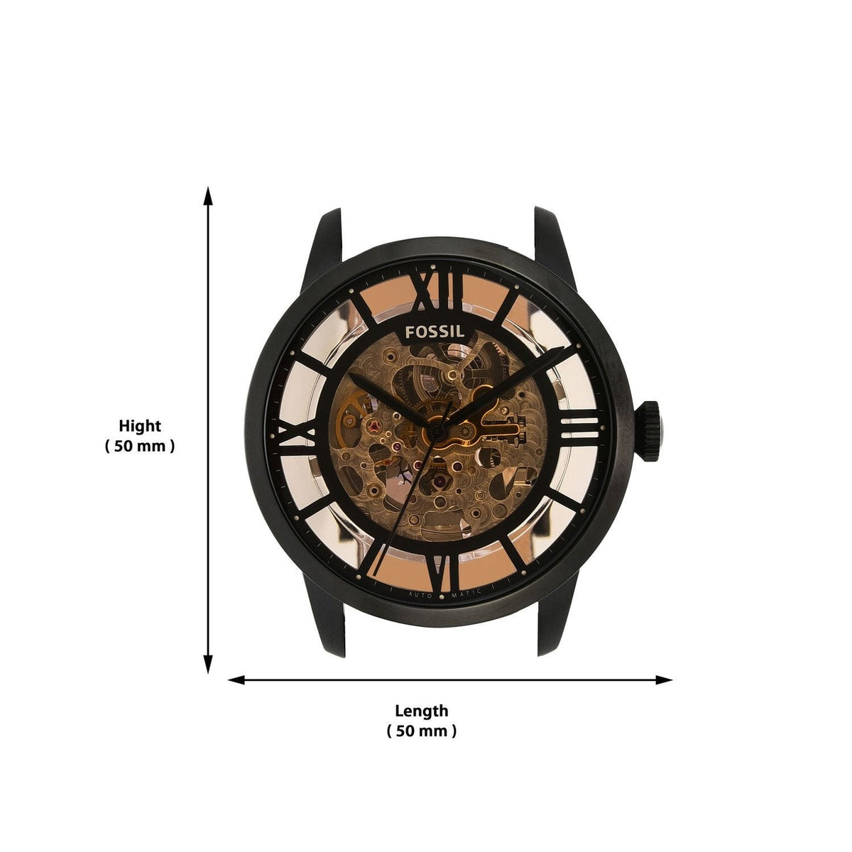  Shop Authentic Fossil Townsman Automatic Skeleton Brown Dial Brown Leather Strap Watch for Men - ME3098 - Luxxuri
