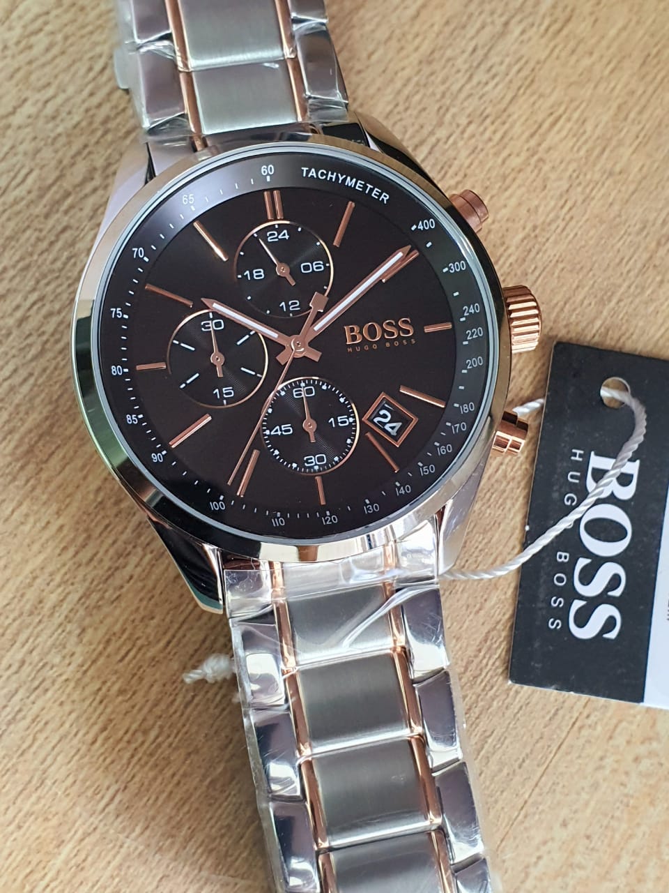  Shop Authentic Hugo Boss Grand Prix Black Dial Two Tone Steel Strap Watch for Men - 1513473 - Luxxuri