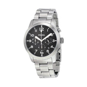 Shop Authentic Fossil Pilot Chronograph Black Dial Silver Steel Strap Watch for Men - FS5141 - Luxxuri