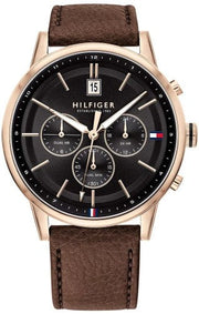  Shop Authentic Tommy Hilfiger Multi Function Chronograph Black Dial Brown Leather Strap Watch for Men - 1791631 - Luxxuri