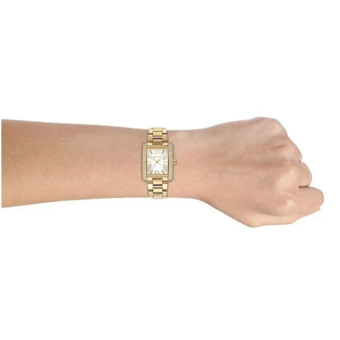  Shop Authentic Michael Kors Emery Three-Hand Crystals Silver Dial Gold Steel Strap Watch for Women - MK4643 - Luxxuri