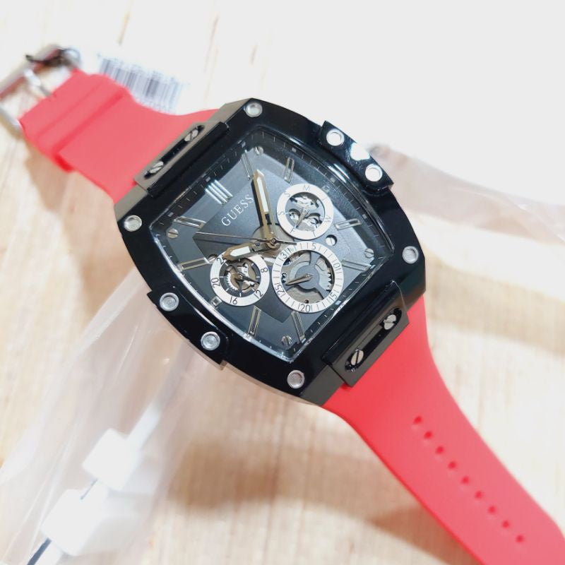  Shop Authentic Guess Phoenix Multifunction Black Dial Red Rubber Strap Watch for Men - GW0203G4 - Luxxuri