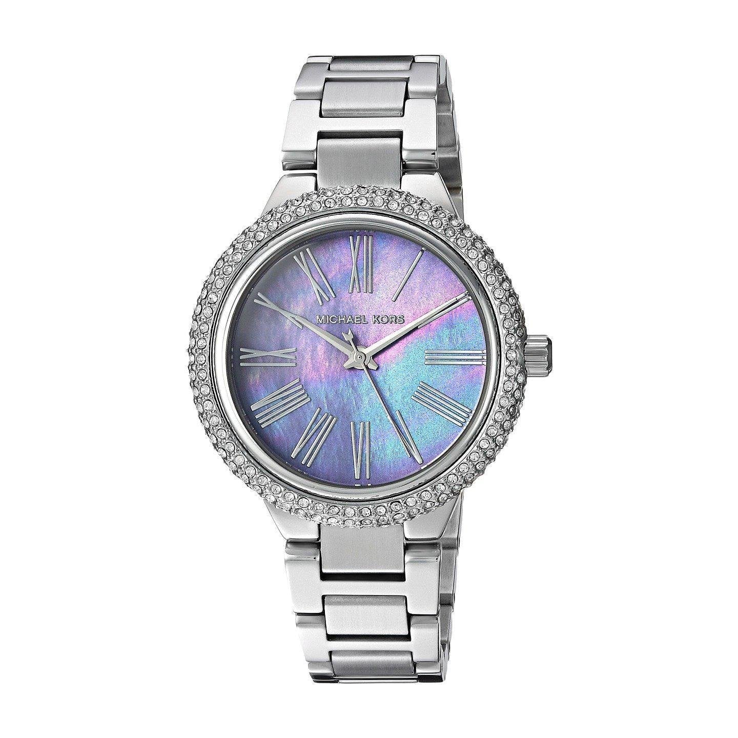  Shop Authentic Michael Kors Taryn Mother of Pearl Purple Dial Silver Steel Strap Watch For Women - MK6562 - Luxxuri