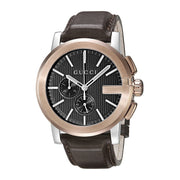  Shop Authentic Gucci G Chrono Black Dial Brown Leather Strap Watch For Men - YA101202 - Luxxuri