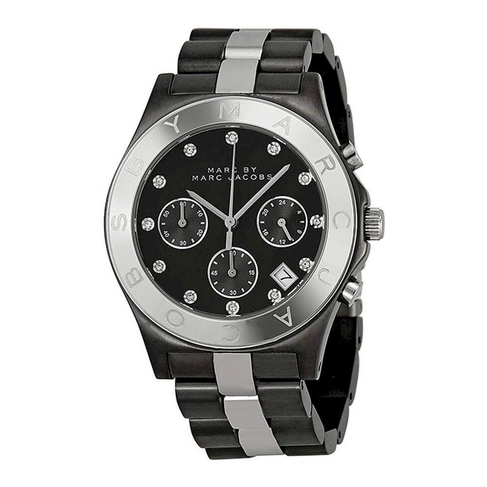  Shop Authentic Marc Jacobs Blade Chronograph Black Dial Two Tone Steel Strap Watch for Women - MBM3179 - Luxxuri
