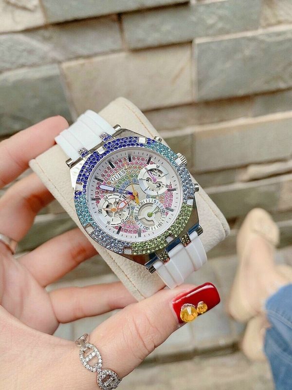  Shop Authentic Guess Glitz Pride Limited Edition White Dial White Rubber Strap Watch for Women - GW0407L4 - Luxxuri